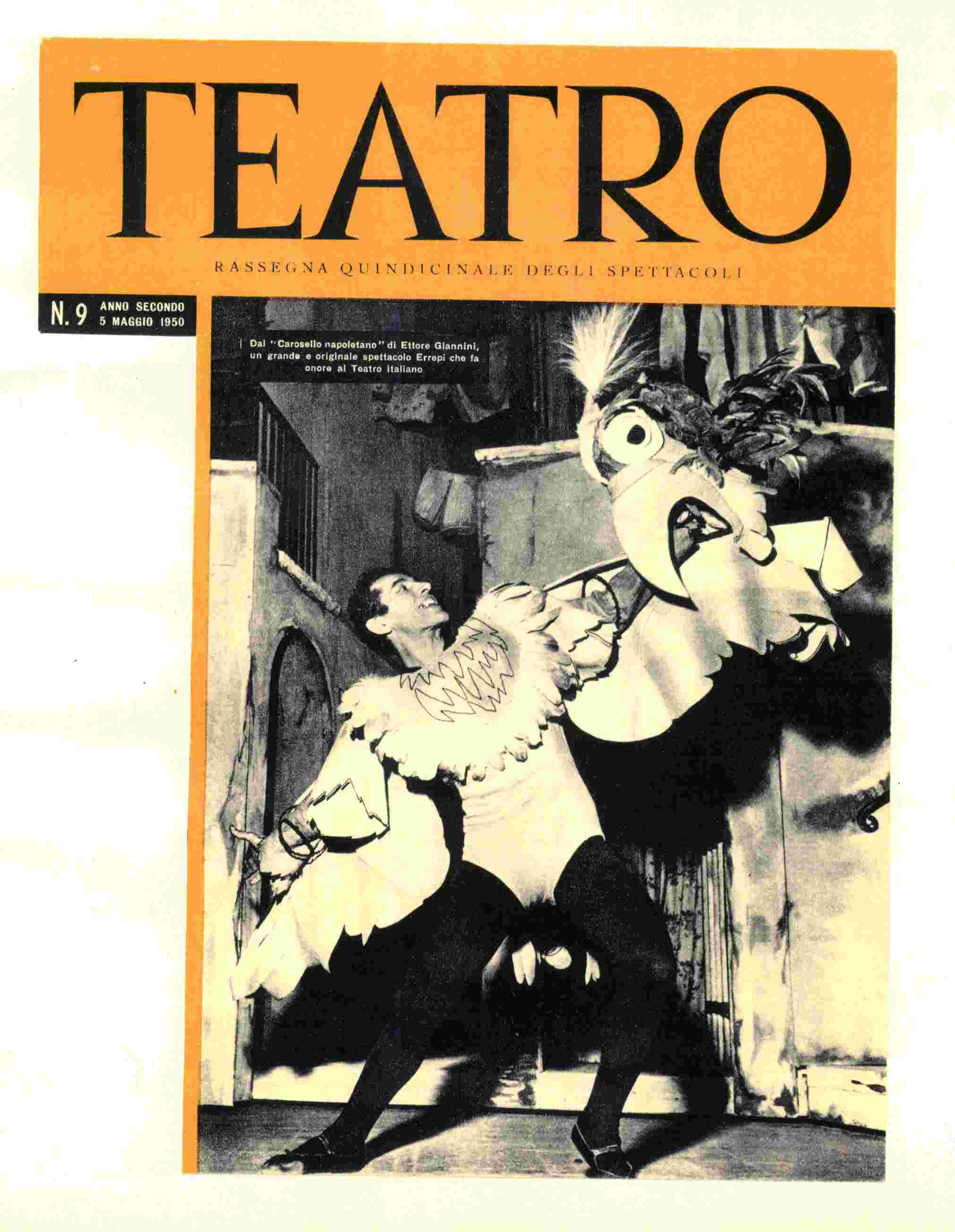 Copertina di un fascicolo del periodico "Teatro", con immagine dello spettacolo "Carosello napoletano"